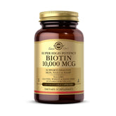 Solgar Biotin 10000 mcg Vegetable Capsules Energy Metabolism Promotes Healthy Skin Nails Hair Super High Potency NonGMO Vegan Gluten Free Dairy Free Kosher Servings, Standard Packaging, Unflavored, 120 Count 120 Count (Pack of 1)